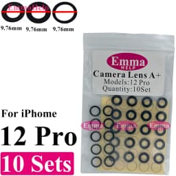 EmmaHelp 10set Back Camera Glass for iPhone 15 14 13 12 16 17 Pro Max Rear Camera Lens Cover Replacement Sticker A+