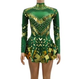 2023 Raquel Mirror Party Dress Black Stretch Stage Dance Dress Nightclub Party Celebrate Dress Women Dancer Performance Clothes