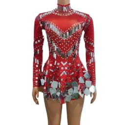 2023 Raquel Mirror Party Dress Black Stretch Stage Dance Dress Nightclub Party Celebrate Dress Women Dancer Performance Clothes