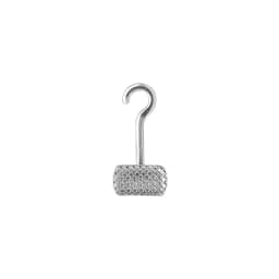 10Pcs Dental Orthodontic Crimpable Curved Hook With Buccal Tube Stainless Bondable Mesh Base Single Right/Left