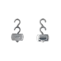 10Pcs Dental Orthodontic Crimpable Curved Hook With Buccal Tube Stainless Bondable Mesh Base Single Right/Left