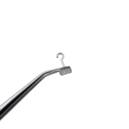 10Pcs Dental Orthodontic Crimpable Curved Hook With Buccal Tube Stainless Bondable Mesh Base Single Right/Left