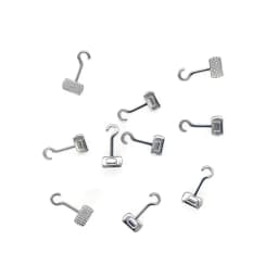 10Pcs Dental Orthodontic Crimpable Curved Hook With Buccal Tube Stainless Bondable Mesh Base Single Right/Left