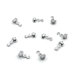 10Pcs Dental Orthodontic Crimpable Curved Hook With Buccal Tube Stainless Bondable Mesh Base Single Right/Left