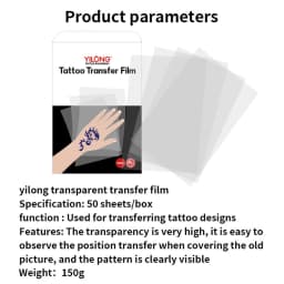 50pcs Clear Pattern Thermal Tattoo TransferTransparent Tattoo Transfer Paper Tattoo Stencil Film Paper Stencil Accessories