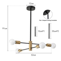 Modern Nordic Sputnik Black Chandeliers LED Lamp 4/6/8Light Home Lighting Indoor Fixtures Pendant Ceiling Not Included Bulbs