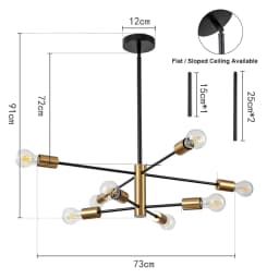 Modern Nordic Sputnik Black Chandeliers LED Lamp 4/6/8Light Home Lighting Indoor Fixtures Pendant Ceiling Not Included Bulbs