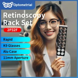 Optometric Retinoscopy Rack Set Max 15.00DS Pad2 32 Diopters Optical Lens Set Optometry Retinoscopy Bars Aluminium Case