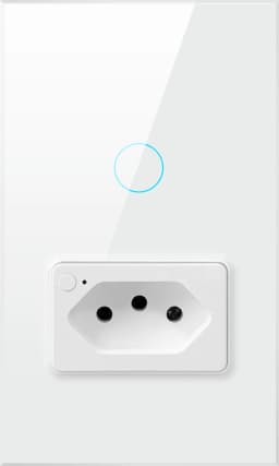AVATTO Tuya WiFi Smart Light Switch with Socket,Brazil Stand 16A Touch Button Wall Switch,Work for Alexa Google Home