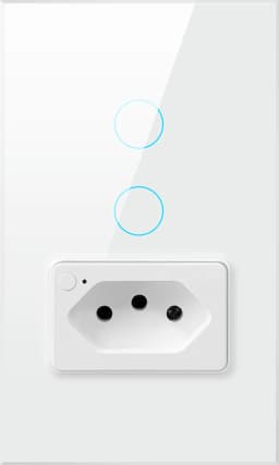 AVATTO Tuya WiFi Smart Light Switch with Socket,Brazil Stand 16A Touch Button Wall Switch,Work for Alexa Google Home