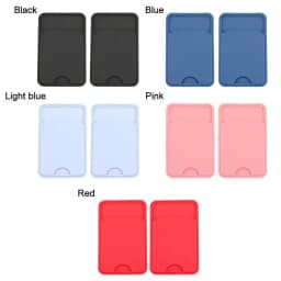 Silicone Business Credit Pocket Adhesive Mobile Phone Back Slot ID Bank Card Phone Pouch Phone Back Paste Sticker Card Holder