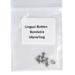10Pcs/Bag Dental Orthodontic Lingual Button Metal Bondable Mesh Base Metal Tongue Side Buckle Orthodont Materiales