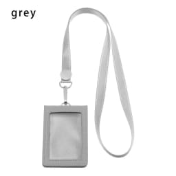 Double Card Badge Holder Genuine Leather ID Lanyard Name Tag Carabiner Style Key Ring Clips Reels Recoil Belt Clip Office Supply
