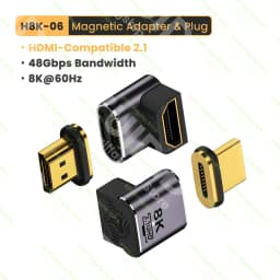 Elbow HDMI-Compatible 2.1 Male to Female Magnetic Adapter for TV Box PS5 USB HUB High Speed 8K/60Hz 4K/120Hz 48Gbps eARC Cable