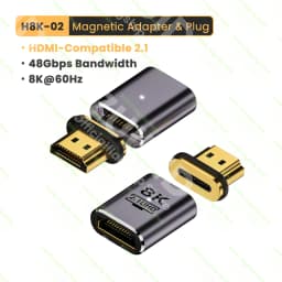 Elbow HDMI-Compatible 2.1 Male to Female Magnetic Adapter for TV Box PS5 USB HUB High Speed 8K/60Hz 4K/120Hz 48Gbps eARC Cable