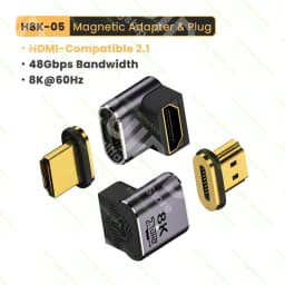 Elbow HDMI-Compatible 2.1 Male to Female Magnetic Adapter for TV Box PS5 USB HUB High Speed 8K/60Hz 4K/120Hz 48Gbps eARC Cable