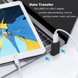 NNBILI Right Angle USB Adapter 90 Degree Up and Down Angle USB 3.0 Male to Type C Female Connector for Laptop Tablet and Phones