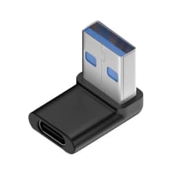 NNBILI Right Angle USB Adapter 90 Degree Up and Down Angle USB 3.0 Male to Type C Female Connector for Laptop Tablet and Phones