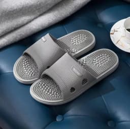 Solid Colour Men's Slippers Bathroom Anti-slip Massage Sandals Women Simple Soft Bottom Health Shoes Zapatillas Casa Hombre