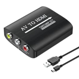 RCA to HDMI Adapter AV to HDMI Converter Composite to HDMI Converter for PS1/2/3 Xbox N64 WII VHS VCR Blue-Ray DVD STB Adapter