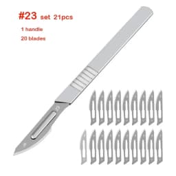 11# 23# Carbon Steel Carving Metal Scalpel Blades Handle Scalpel DIY Cutting Repair Animal Surgical Knife Tool Kits Box Non Slip