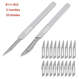 11# 23# Carbon Steel Carving Metal Scalpel Blades Handle Scalpel DIY Cutting Repair Animal Surgical Knife Tool Kits Box Non Slip