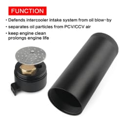 Universal Billet Aluminum Baffled 2-port New Long Oil Catch Can Tank with Breather Filter Engine Mini Oil Separator