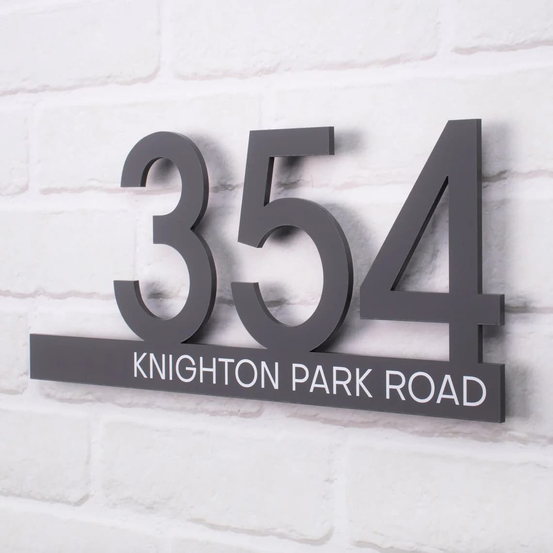 Custom Waterproof Acrylic Plate House Number Sign 3D Cut House Number Outdoor UV Print Black White Grey Address Sign Outdoor