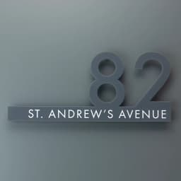 Custom Waterproof Acrylic Plate House Number Sign 3D Cut House Number Outdoor UV Print Black White Grey Address Sign Outdoor