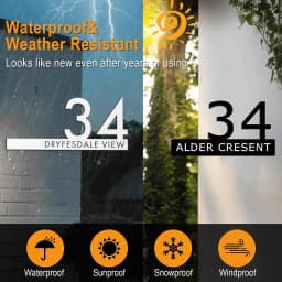 Custom Waterproof Acrylic Plate House Number Sign 3D Cut House Number Outdoor UV Print Black White Grey Address Sign Outdoor