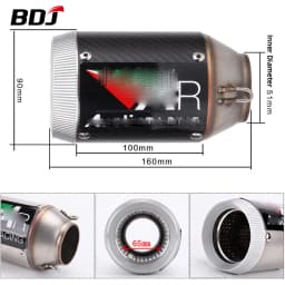 BDJ Z900 Exhaust Pipe Motorcycle Exhaust Cover Exhaust Muffler Escape Link Pipe Tailpipe Middle Pipe For Kawasaki Z900 2017-2020