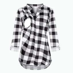 Women's Maternity Breastfeeding T-shirt V-Neck Solid Color Long Sleeve Nursing Tops Clothes for Pregnant Women