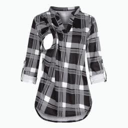 Women's Maternity Breastfeeding T-shirt V-Neck Solid Color Long Sleeve Nursing Tops Clothes for Pregnant Women