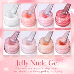 BORN PRETTY 10ml Glitter Pink Nude Jelly Nail Gel Polish Varnis Semi-permanent Sheer Translucent UV LED Soak Off Gel Polish