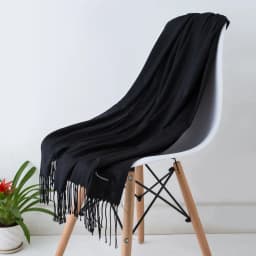 Solid Color Hijabs Cashmere Like Scarf Women Winter Warm Long Shawls And Wraps Hijab Scarves Pashmina Tassels Thin Headband