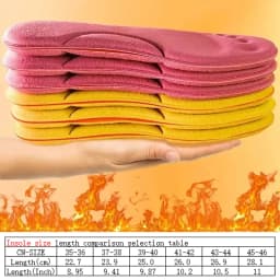 2Pairs Self Heating Insoles Thermostatic Thermal Insole Massage Memory Foam Arch Support Shoe Pad Heated Pads Winter Men Women