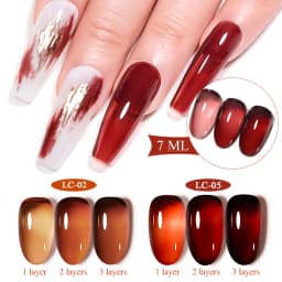 LILYCUTE 7ML Jelly Amber Gel Brown Winter Crystal Nail Polish Translucent Color Nail Art Gel Permanent UV Gel Polish Varnish