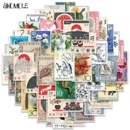 10/30/50PCS Cartoon Retro Art Stamps Stickers Japanese Style DIY Travel Luggage Guitar Fridge Laptop Graffiti Sticker Kid Decals