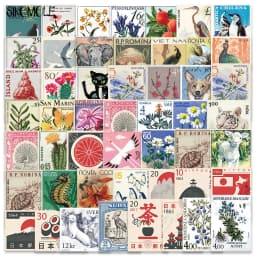 10/30/50PCS Cartoon Retro Art Stamps Stickers Japanese Style DIY Travel Luggage Guitar Fridge Laptop Graffiti Sticker Kid Decals