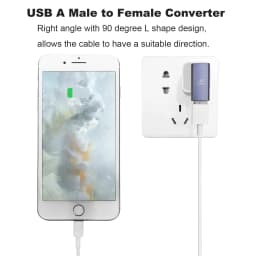NNBILI 90 Degree USB 3.1 Adapter 1-2 Pack Left Angle USB A Male to Female Converter Extender for PC Laptop USBA Charger and More