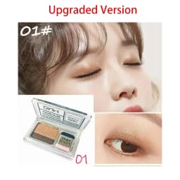 Two-color Matte Eye Shadow Double Small Box Lazy Eye Shadow Easy to Carry Eyeshadow Tray Professional Women's Cosmetics