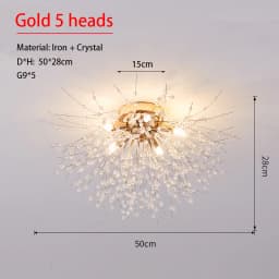 Dandelion Crystal Chandelier Nordic Modern Living Room Dining Room Bedroom Ceiling Light Room Light Fireball Decorative Light