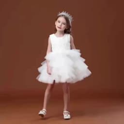 2023 Girl Party Dress Lace Princess Floral Kids Dress Party Birthday Elegant Girl Bridesmaid Vestido Menina White Girls Dress