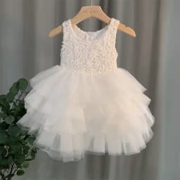 2023 Girl Party Dress Lace Princess Floral Kids Dress Party Birthday Elegant Girl Bridesmaid Vestido Menina White Girls Dress