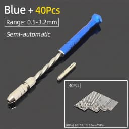 Semi-Automatic Mini Micro Hand Drill Aluminum Spiral Hand Manual Push Chuck 0.2-3.0mm Twist Drill Bits Manual Hole Punch Tools