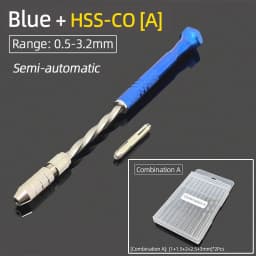 Semi-Automatic Mini Micro Hand Drill Aluminum Spiral Hand Manual Push Chuck 0.2-3.0mm Twist Drill Bits Manual Hole Punch Tools