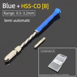 Semi-Automatic Mini Micro Hand Drill Aluminum Spiral Hand Manual Push Chuck 0.2-3.0mm Twist Drill Bits Manual Hole Punch Tools