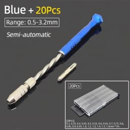 Semi-Automatic Mini Micro Hand Drill Aluminum Spiral Hand Manual Push Chuck 0.2-3.0mm Twist Drill Bits Manual Hole Punch Tools