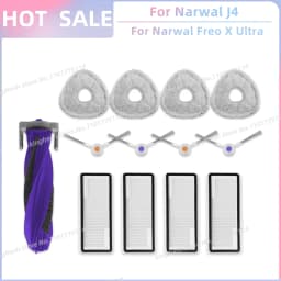 Fit For 나르월 Narwal Freo X Ultra / Narwal Freo X Ultra 2.0 Vacuum Parts Main Roller Side Brush Cover HEPA Filter Mop Cloth