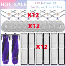Fit For 나르월 Narwal Freo X Ultra / Narwal Freo X Ultra 2.0 Vacuum Parts Main Roller Side Brush Cover HEPA Filter Mop Cloth